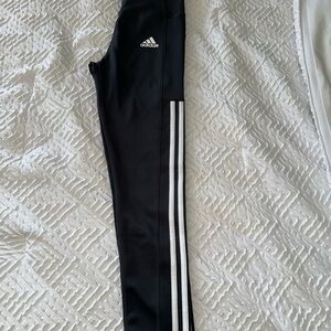 Adidas Women Black Joggers with White Stripes